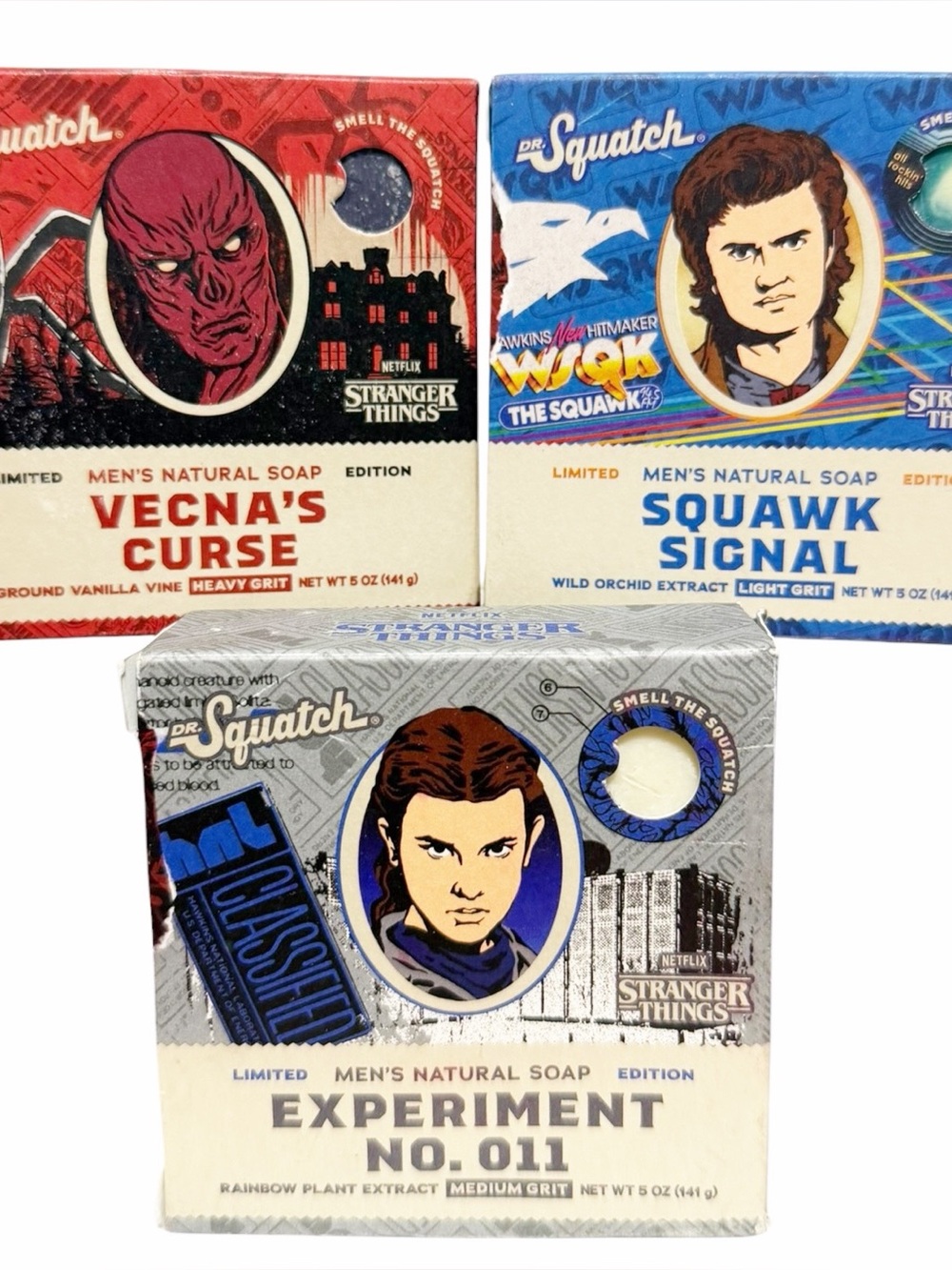 {Set of 3} Dr. Squatch x STRANGER THINGS Limited Edition Bar Soap ~ New in Box